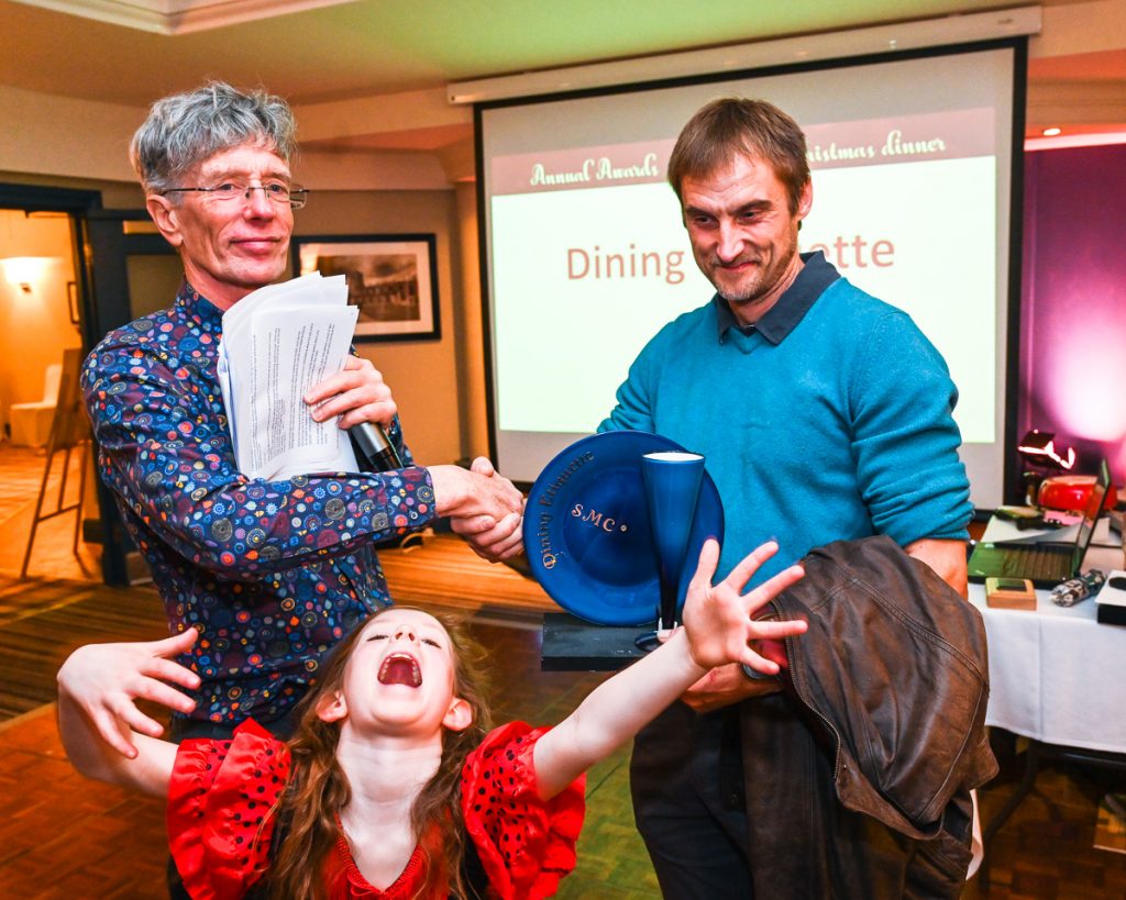 Award winner presentation photo at Solihull Mountaineering Club dinner